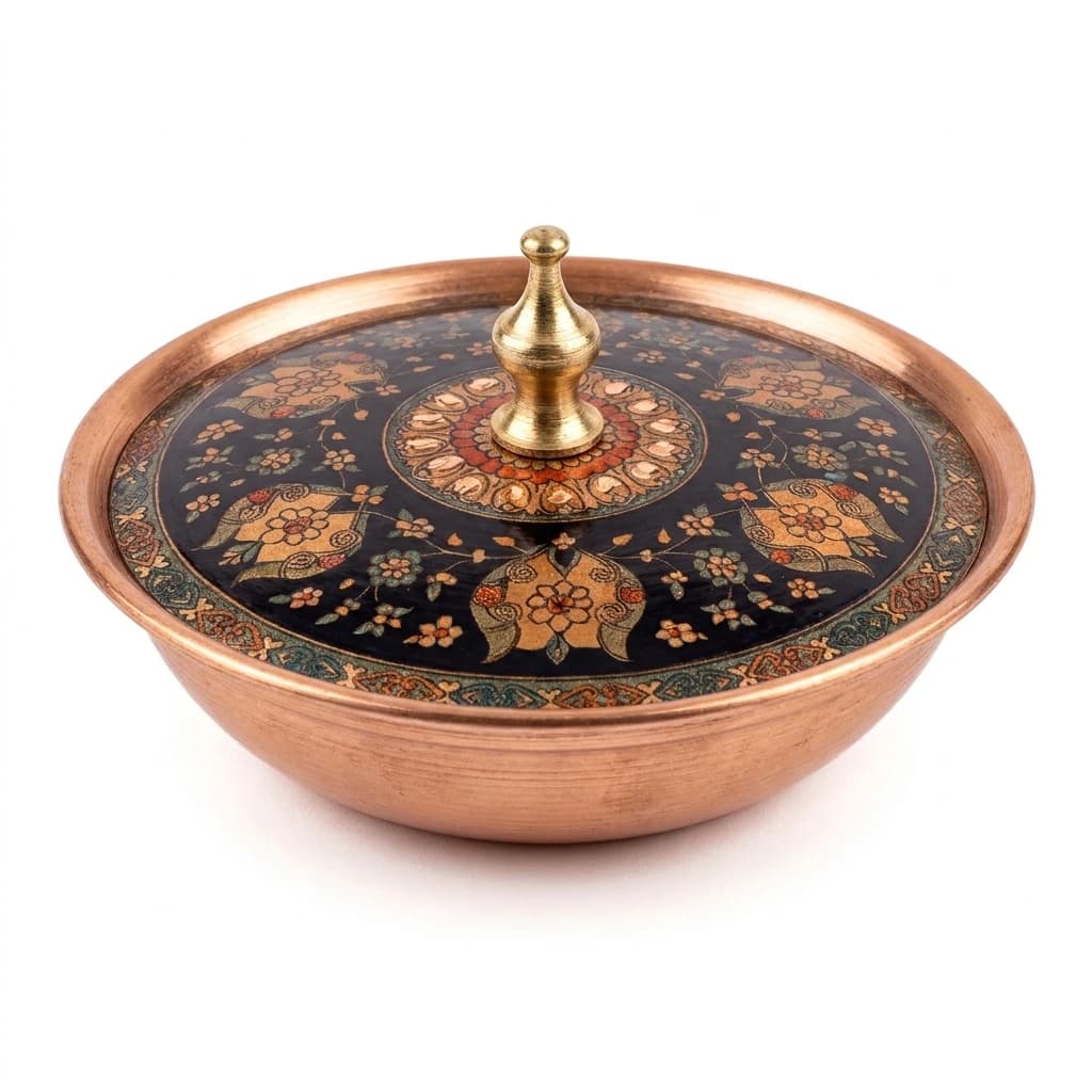 Tekli Bakır Şekerlik Hanedan Modeli – Büyük 11 CM Çap