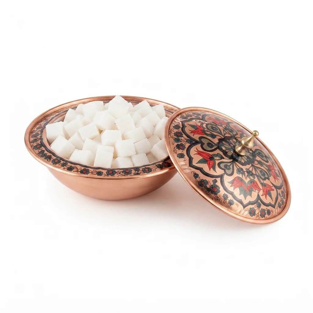 Tekli Bakır Şekerlik Hürrem Modeli – Küçük 7 CM Çap - 3