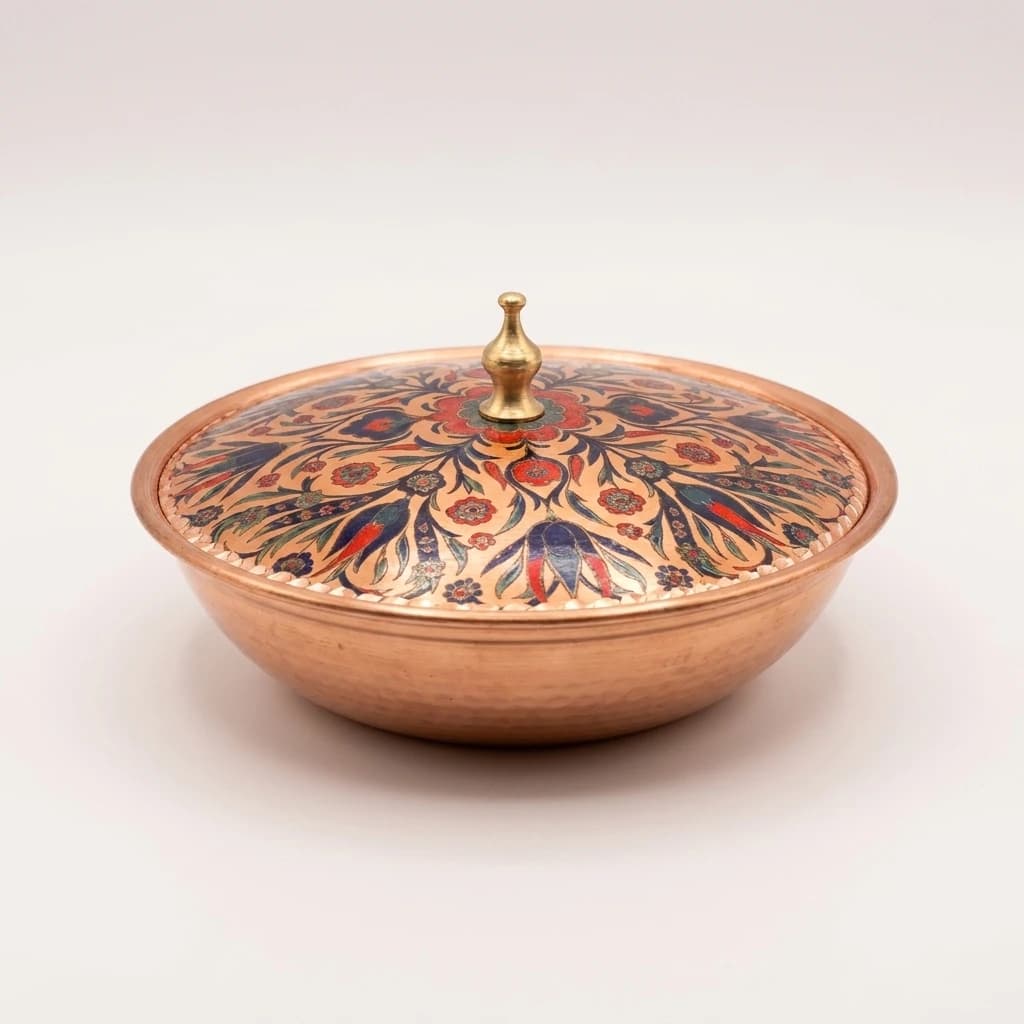 Tekli Bakır Şekerlik Rumi Modeli – Küçük 7 CM Çap - 4
