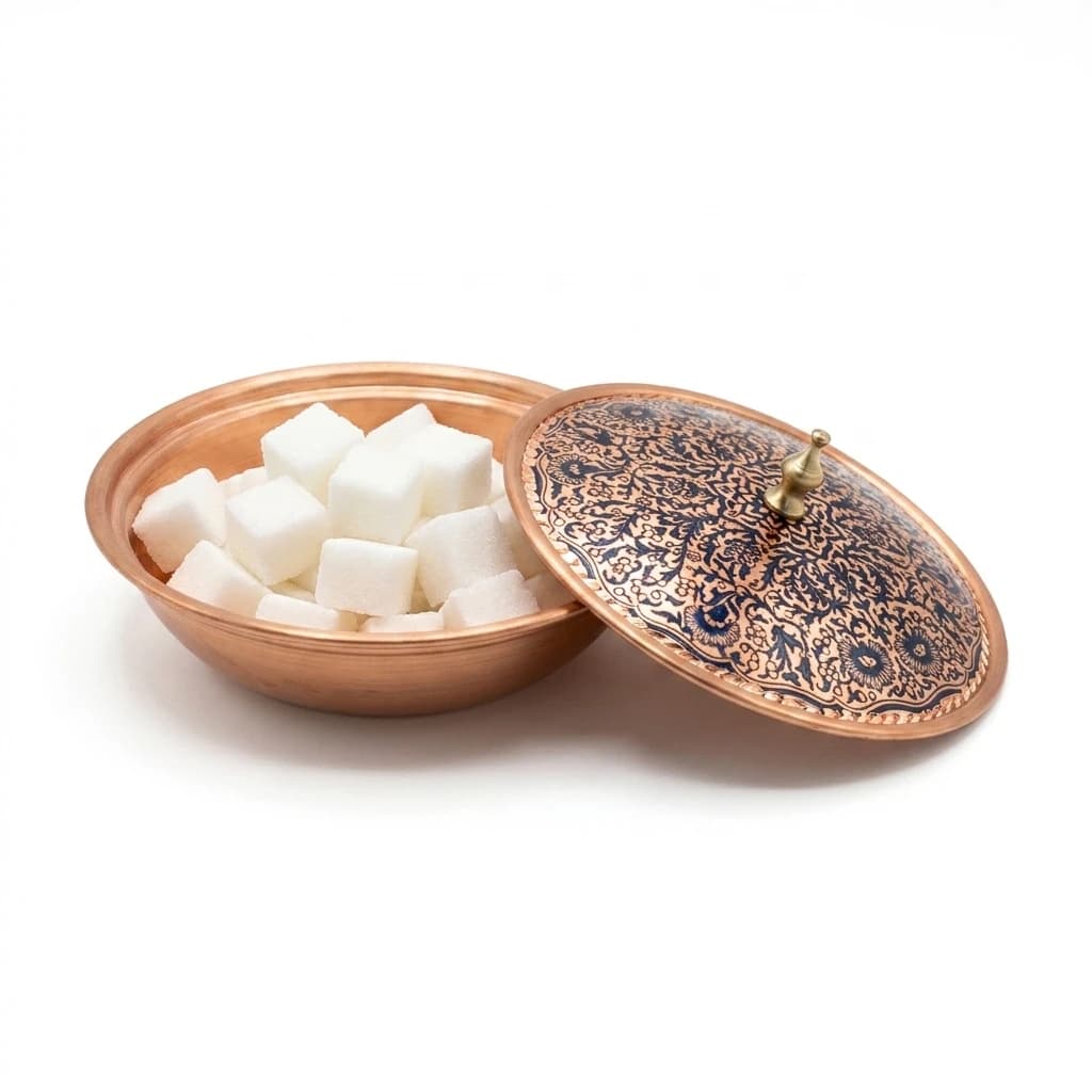 Tekli Bakır Şekerlik Beste Modeli – Küçük 7 CM Çap - 3