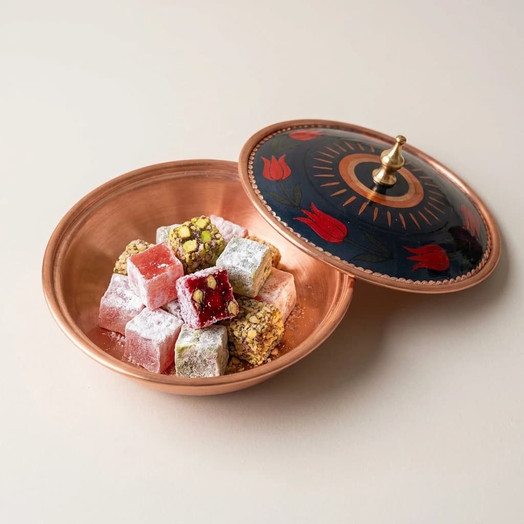 Tekli Bakır Şekerlik Lal Modeli – Küçük 7 CM Çap - 2