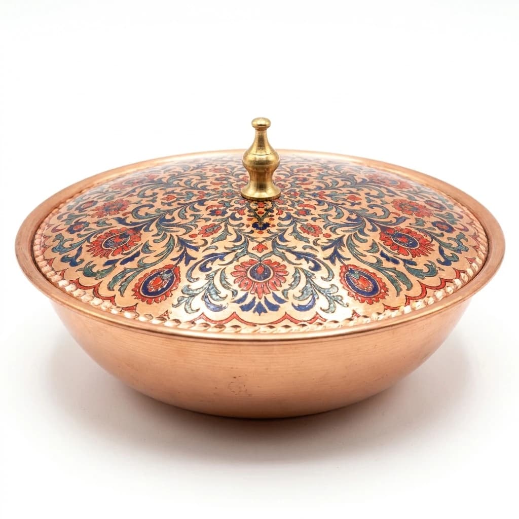 Tekli Bakır Şekerlik Nilüfer Modeli – Küçük 7 CM Çap - 4