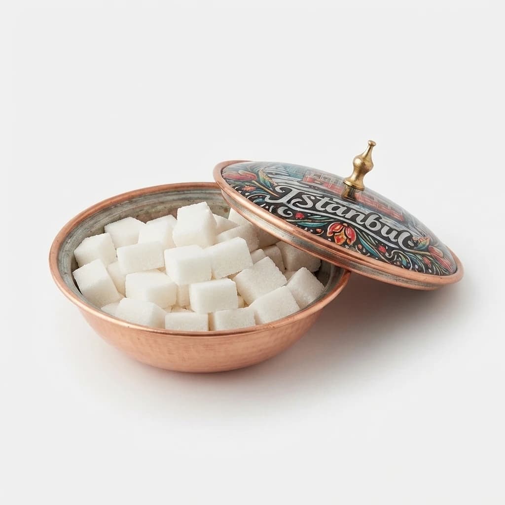 Tekli Bakır Şekerlik Divan Modeli – Küçük 7 CM Çap - 2