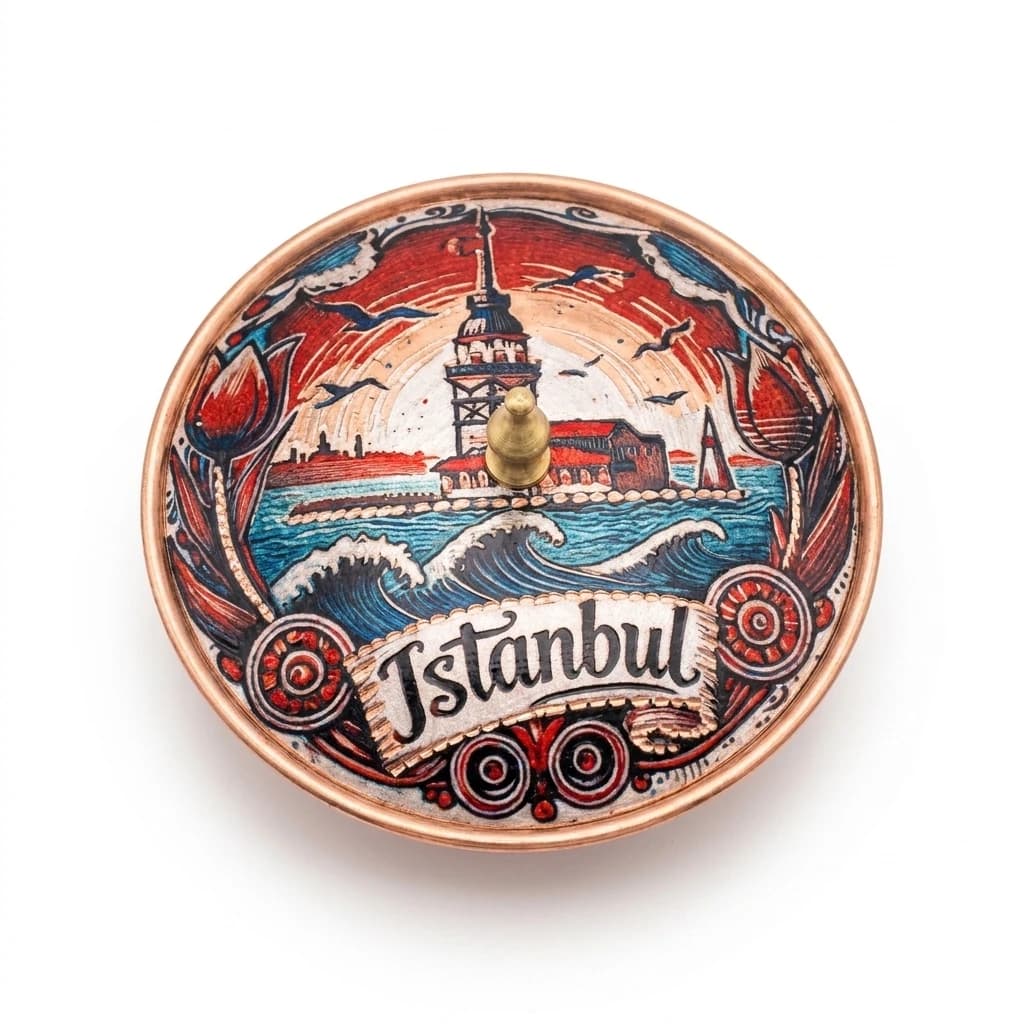 Tekli Bakır Şekerlik Boğaziçi Modeli – Küçük 7 CM Çap - 2