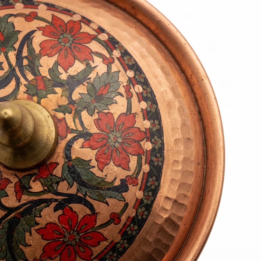 Tekli Bakır Şekerlik Dolmabahçe Modeli – Küçük 7 CM Çap - 4