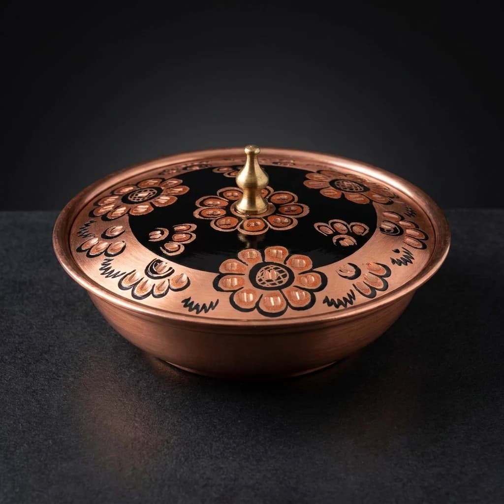 Tekli Bakır Şekerlik Serra Modeli – Küçük 7 CM Çap - 2