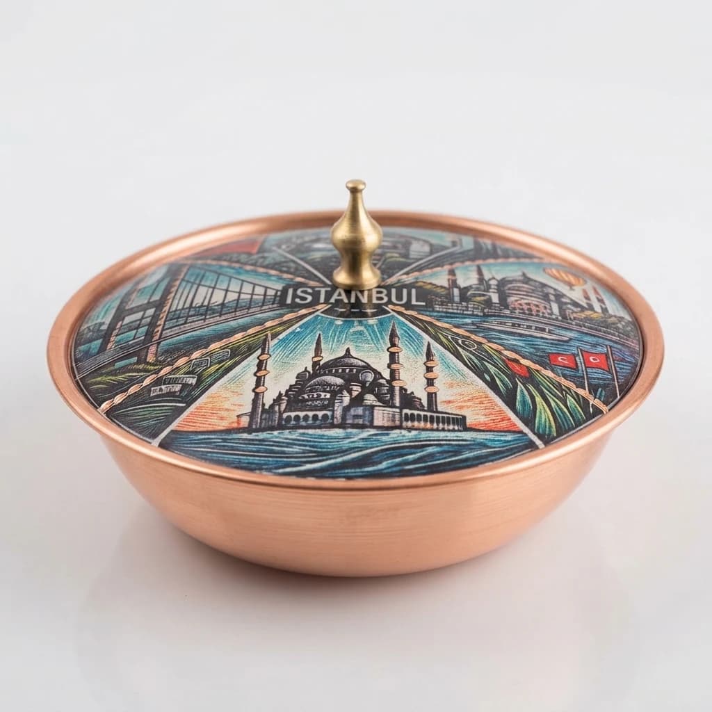 Tekli Bakır Şekerlik Perla Modeli – Küçük 7 CM Çap - 3