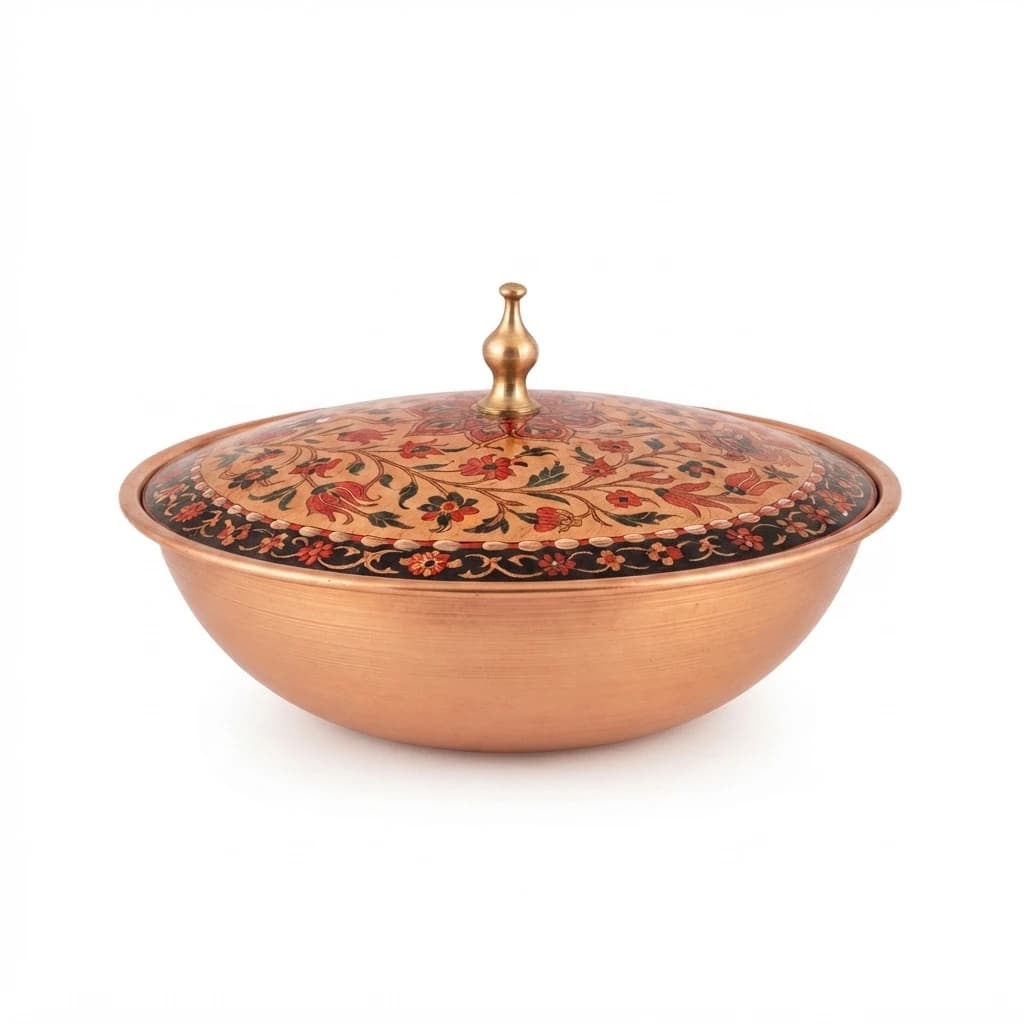 Tekli Bakır Şekerlik Tuğra Modeli – Küçük 7 CM Çap - 2