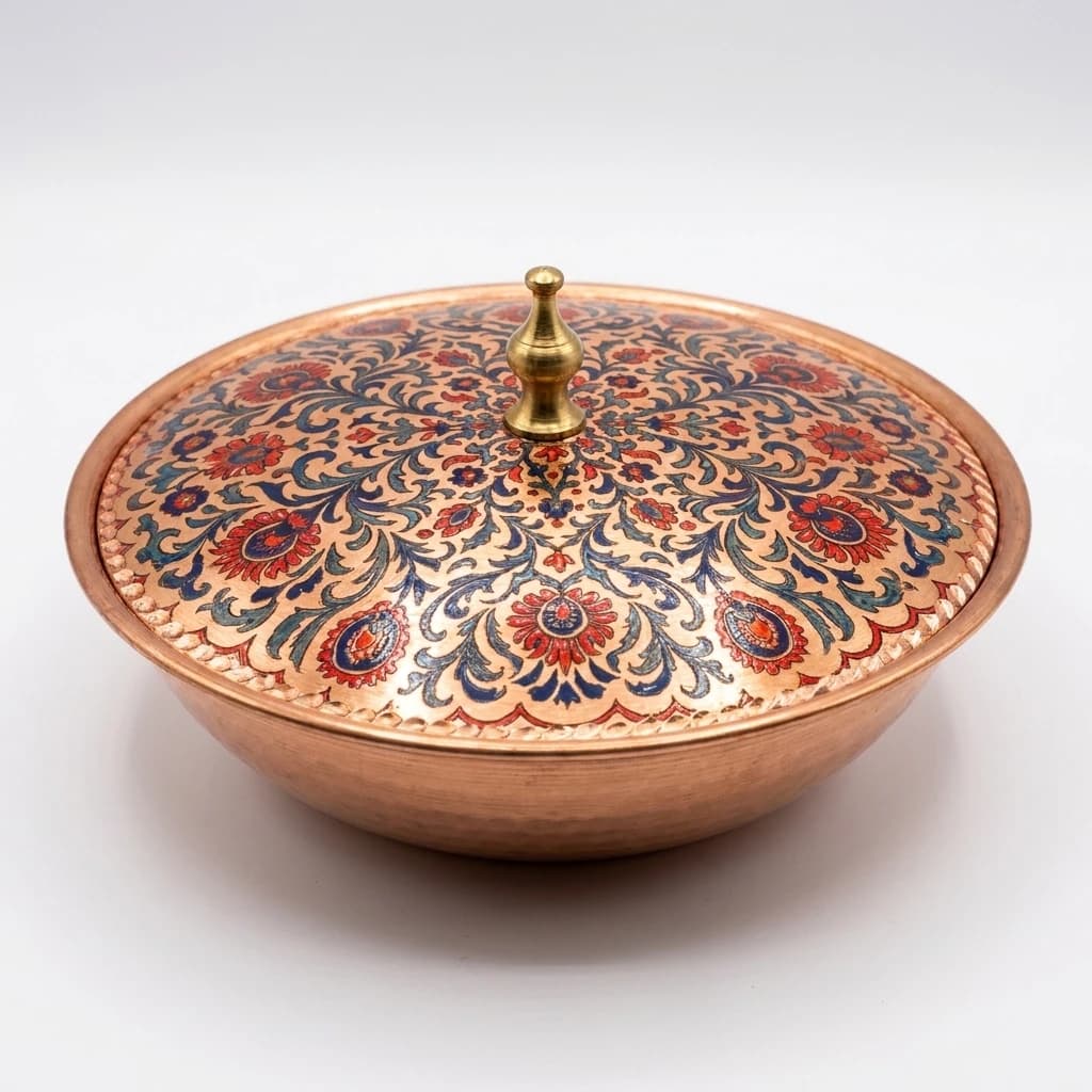 Tekli Bakır Şekerlik Nilüfer Modeli – Küçük 7 CM Çap - 2