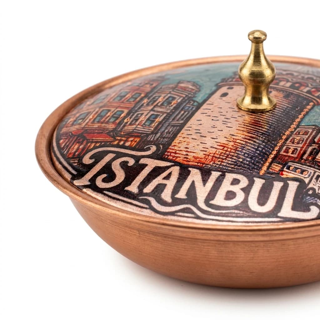 Tekli Bakır Şekerlik Narin Modeli – Küçük 7 CM Çap - 2