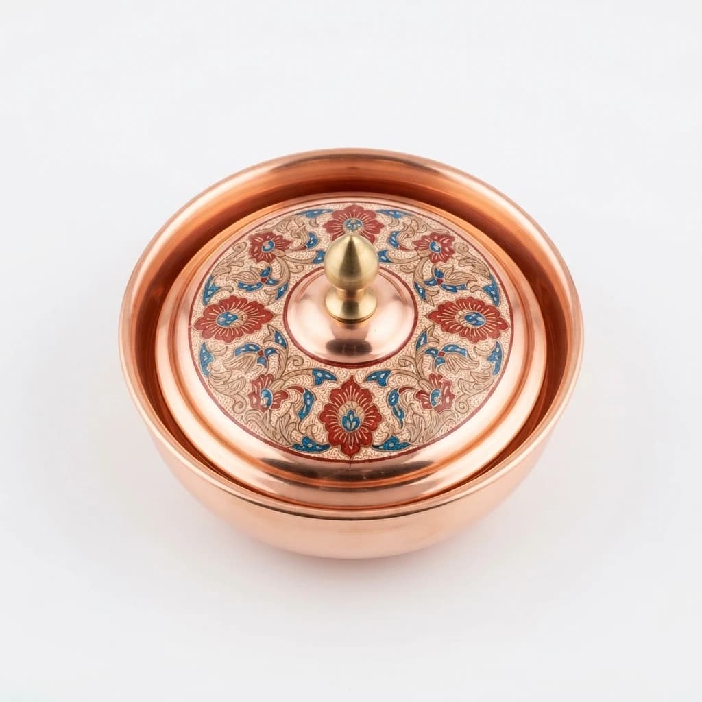 Tekli Bakır Şekerlik Dolmabahçe Modeli – Küçük 7 CM Çap - 2