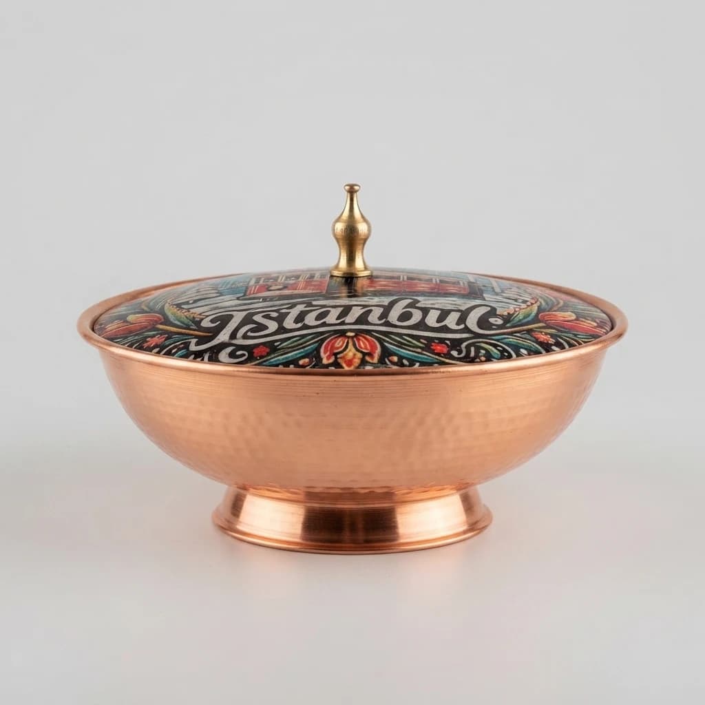 Tekli Bakır Şekerlik Divan Modeli – Küçük 7 CM Çap - 4