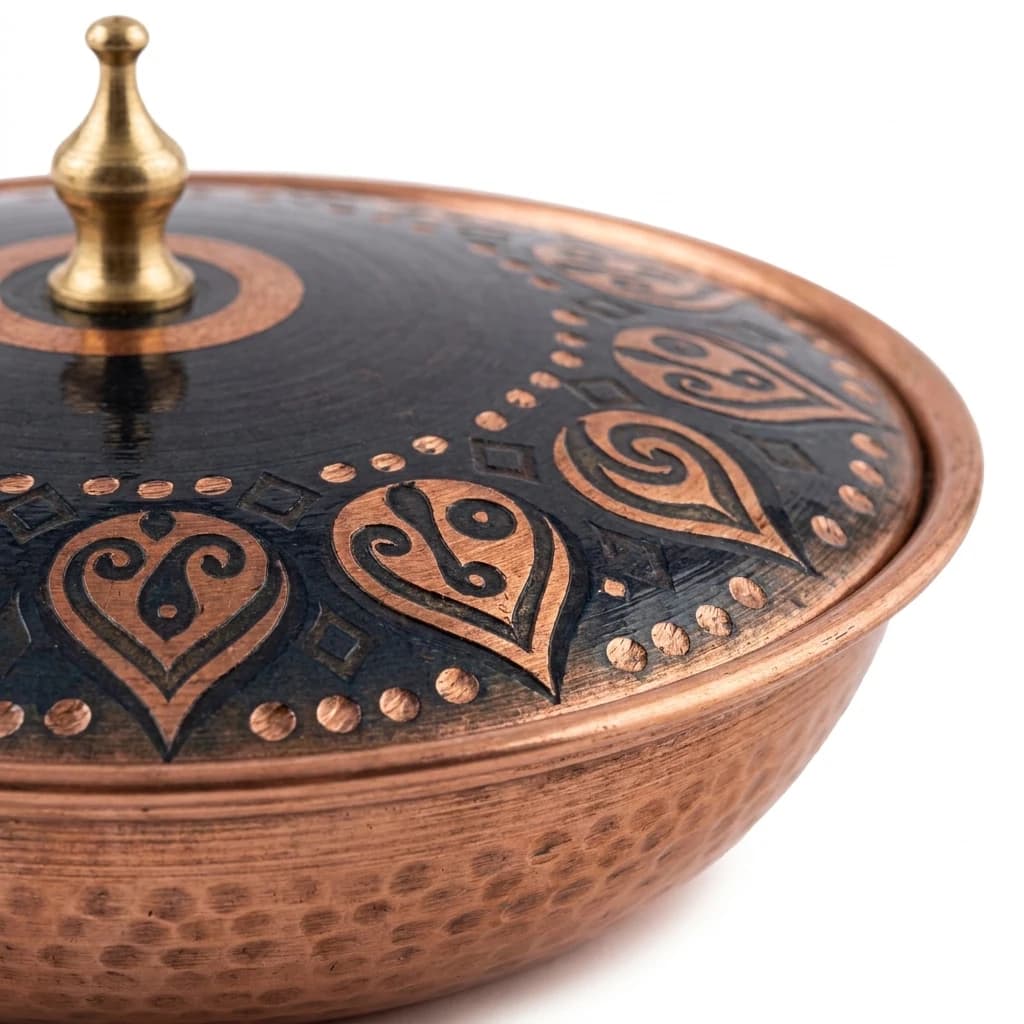 Tekli Bakır Şekerlik Neva Modeli – Küçük 7 CM Çap - 4