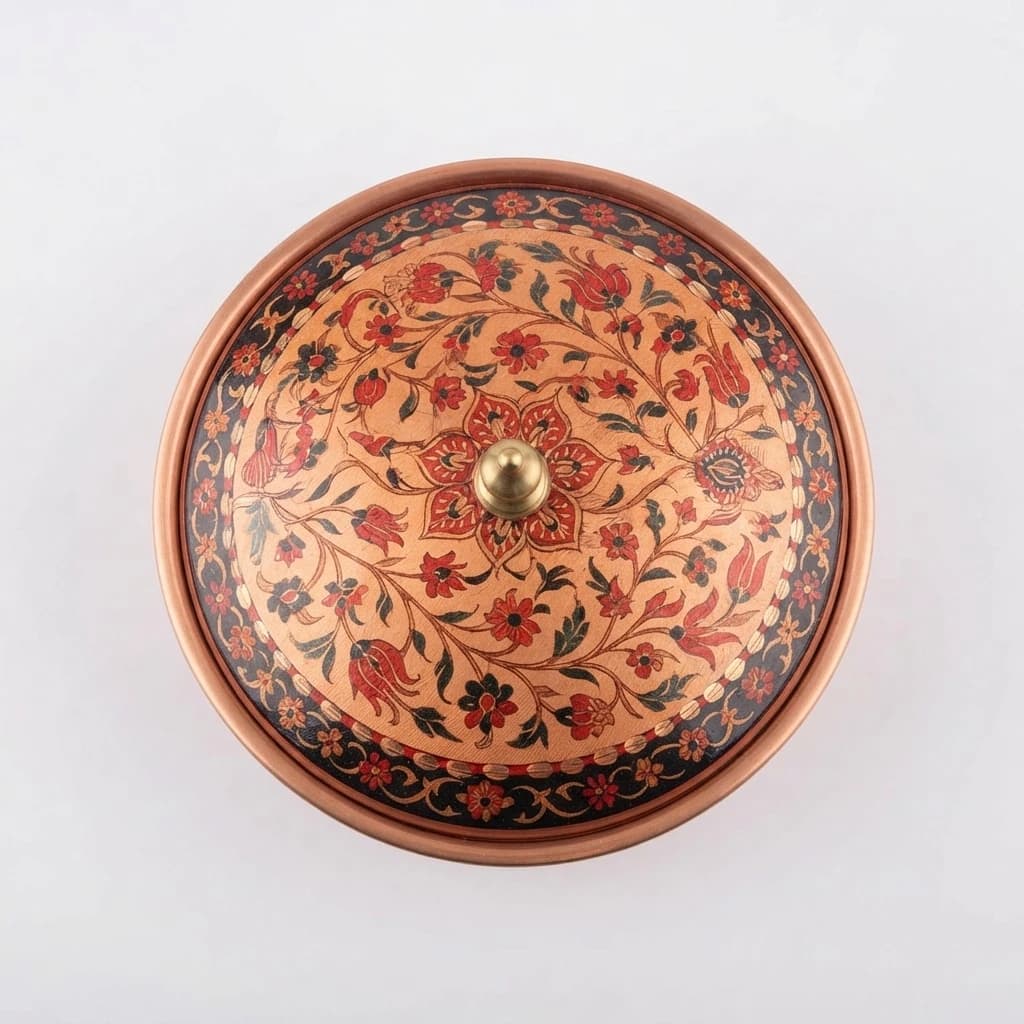 Tekli Bakır Şekerlik Tuğra Modeli – Küçük 7 CM Çap - 3