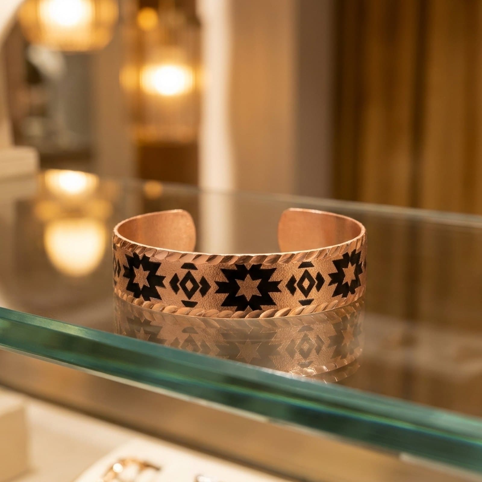 İnce El Dövme Bakır Bileklik - 3