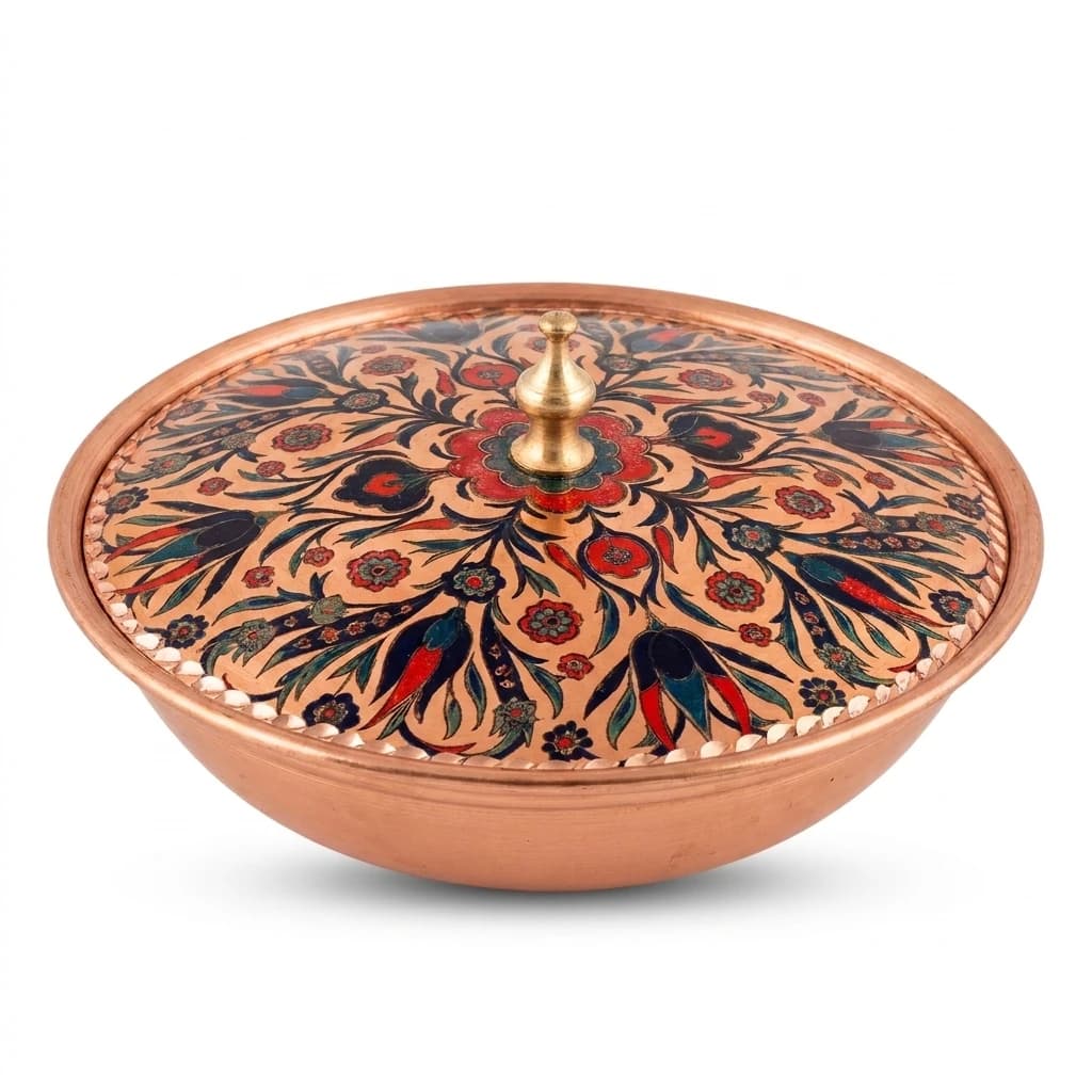 Tekli Bakır Şekerlik Rumi Modeli – Küçük 7 CM Çap