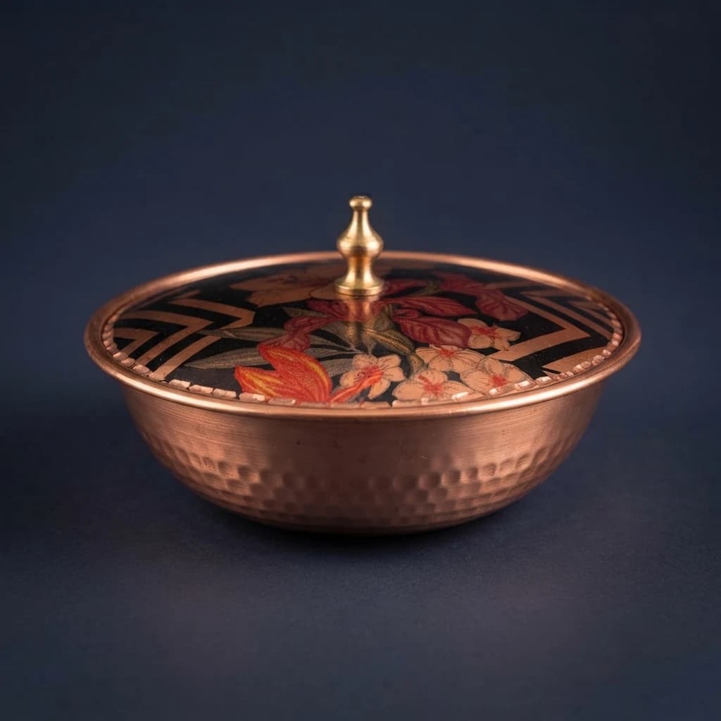 Tekli Bakır Şekerlik Saray Modeli – Küçük 7 CM Çap - 3