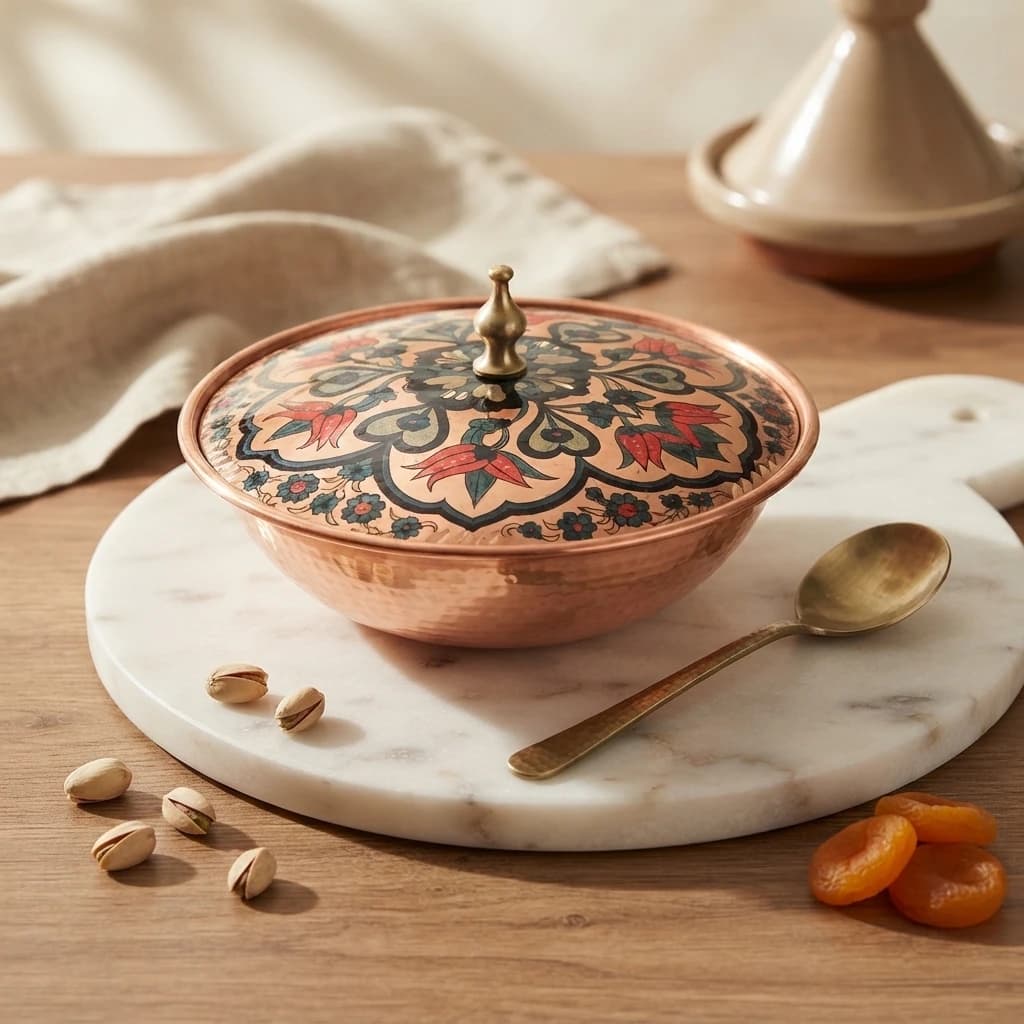 Tekli Bakır Şekerlik Hürrem Modeli – Küçük 7 CM Çap - 4