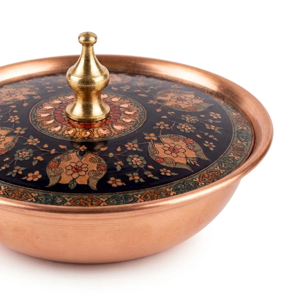 Tekli Bakır Şekerlik Hanedan Modeli – Küçük 7 CM Çap - 2