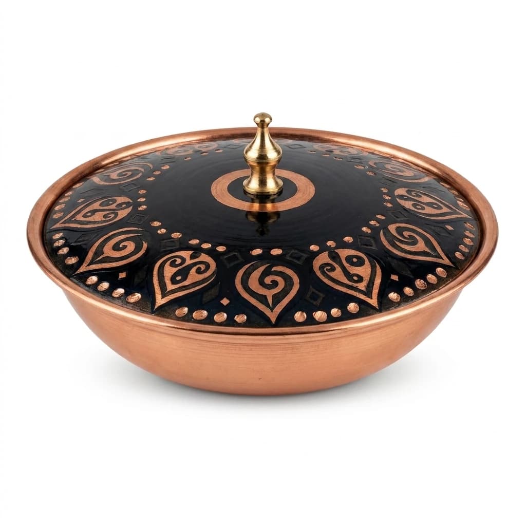 Tekli Bakır Şekerlik Neva Modeli – Küçük 7 CM Çap - 2