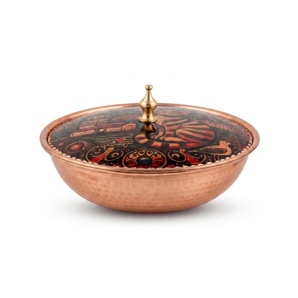 Tekli Bakır Şekerlik Hisar Modeli – Küçük 7 CM Çap - 2