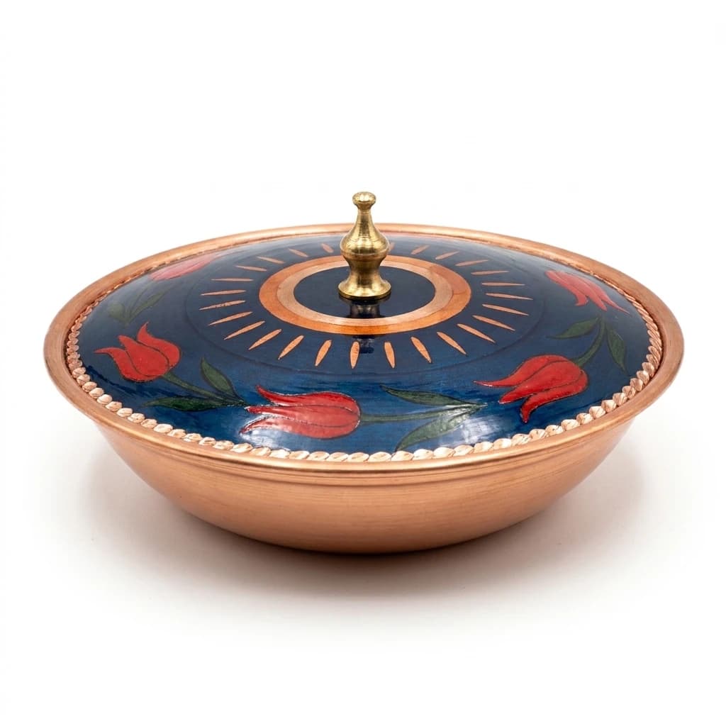 Tekli Bakır Şekerlik Lal Modeli – Küçük 7 CM Çap - 3
