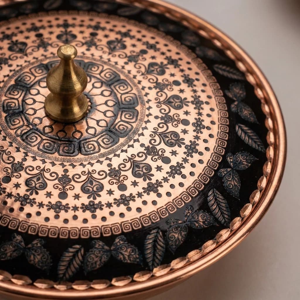 Tekli Bakır Şekerlik Alya Modeli – Küçük 7 CM Çap - 3