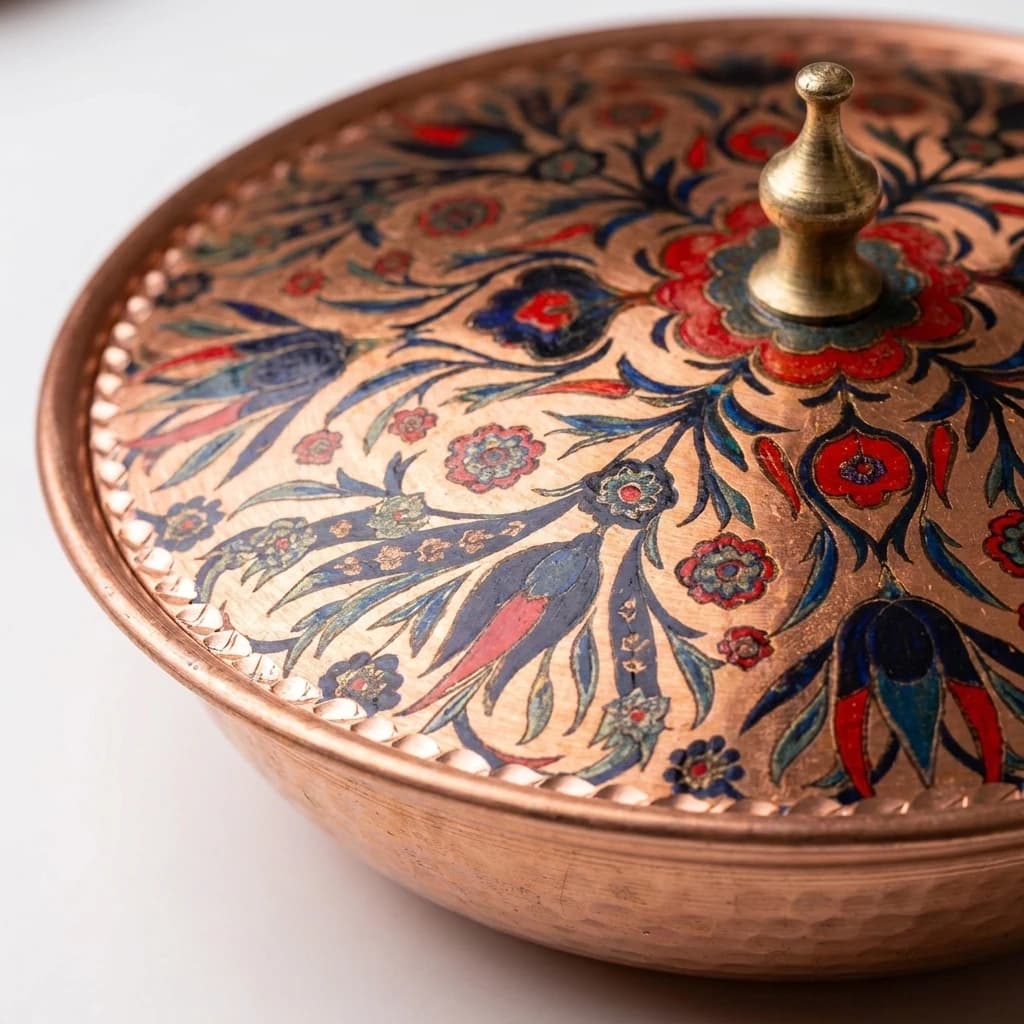 Tekli Bakır Şekerlik Rumi Modeli – Küçük 7 CM Çap - 2