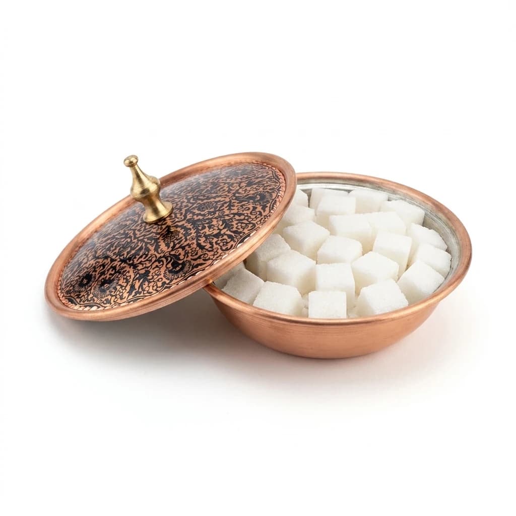 Tekli Bakır Şekerlik Süleymaniye Modeli – Küçük 7 CM Çap - 3
