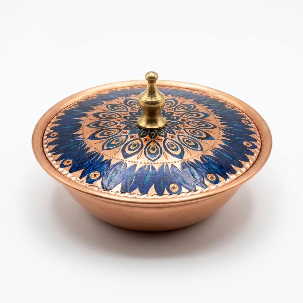 Tekli Bakır Şekerlik Mihrimah Modeli – Küçük 7 CM Çap - 2