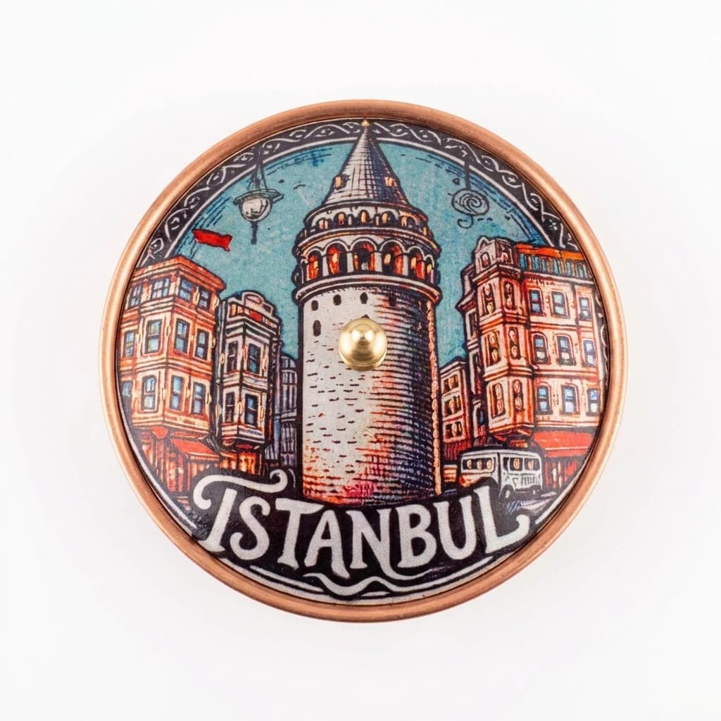 Tekli Bakır Şekerlik Liva Modeli – Büyük 11 CM Çap - 4