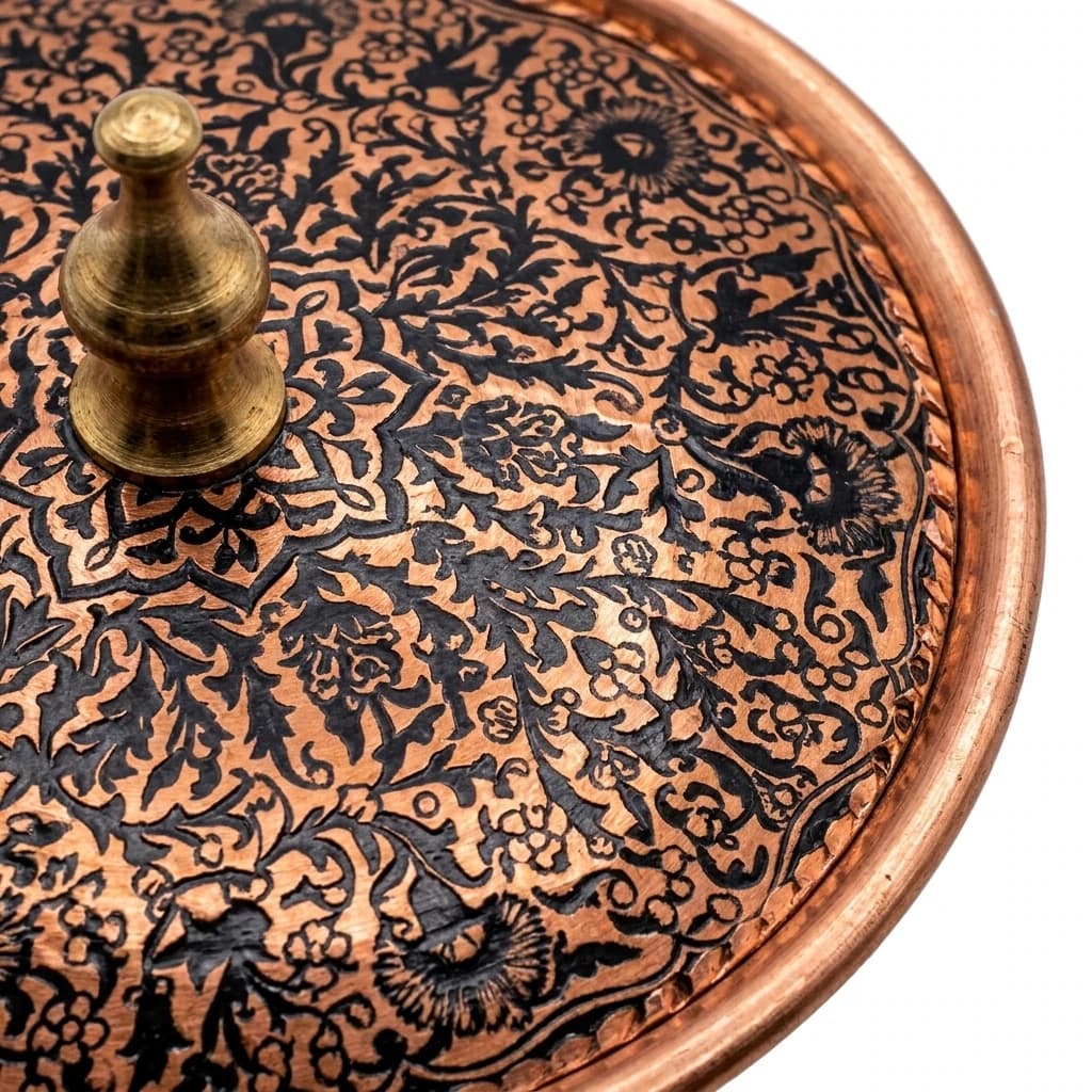 Tekli Bakır Şekerlik Süleymaniye Modeli – Küçük 7 CM Çap - 2