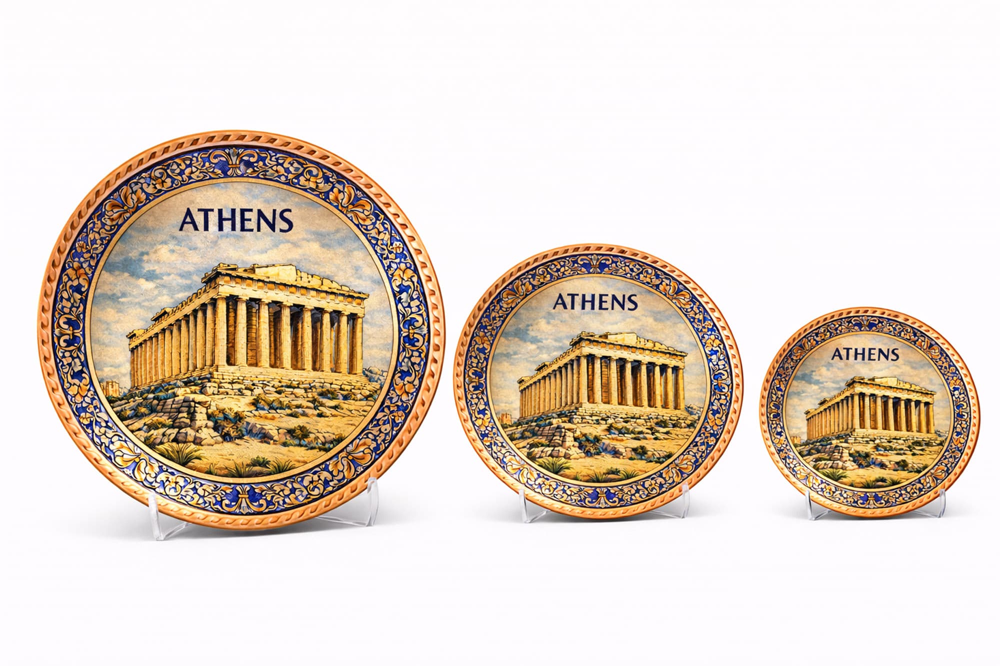 Atina Parthenon El Dövme Bakır Duvar Plakası - 2