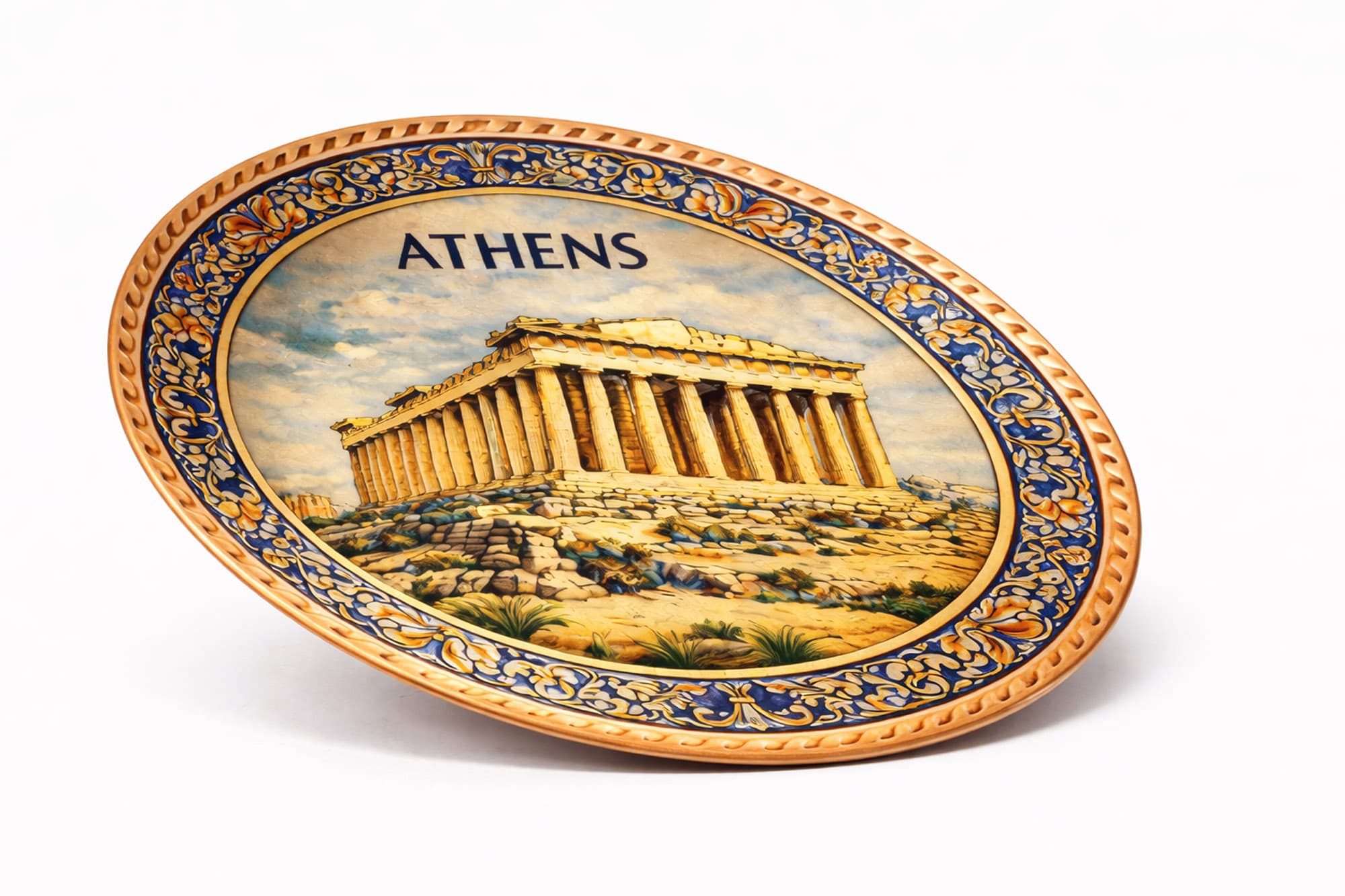 Atina Parthenon El Dövme Bakır Duvar Plakası - 3