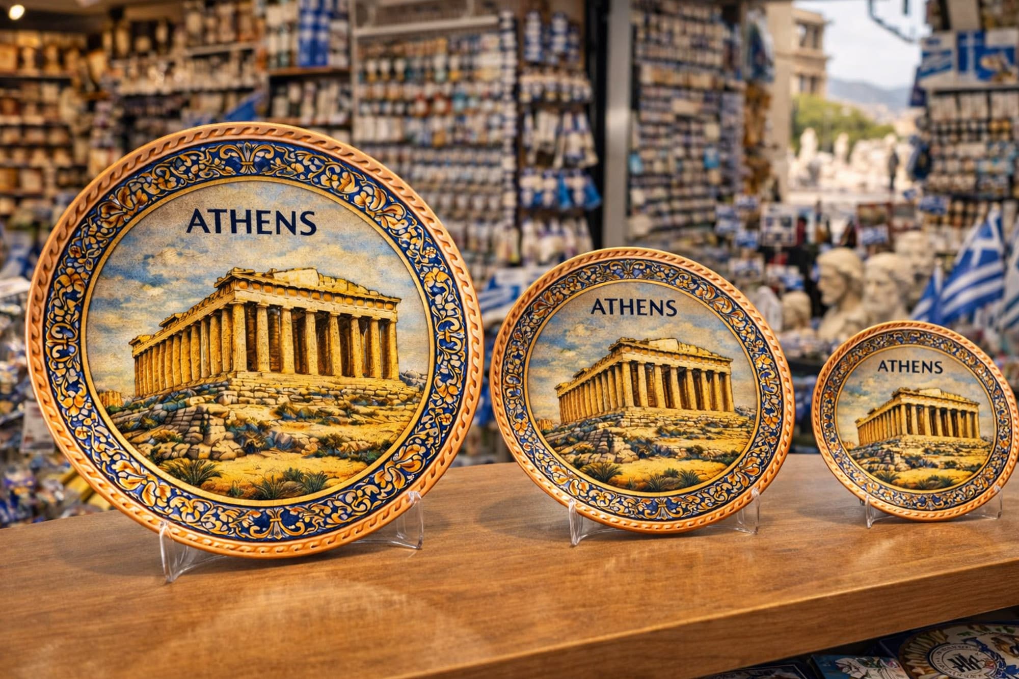 Atina Parthenon El Dövme Bakır Duvar Plakası - 5