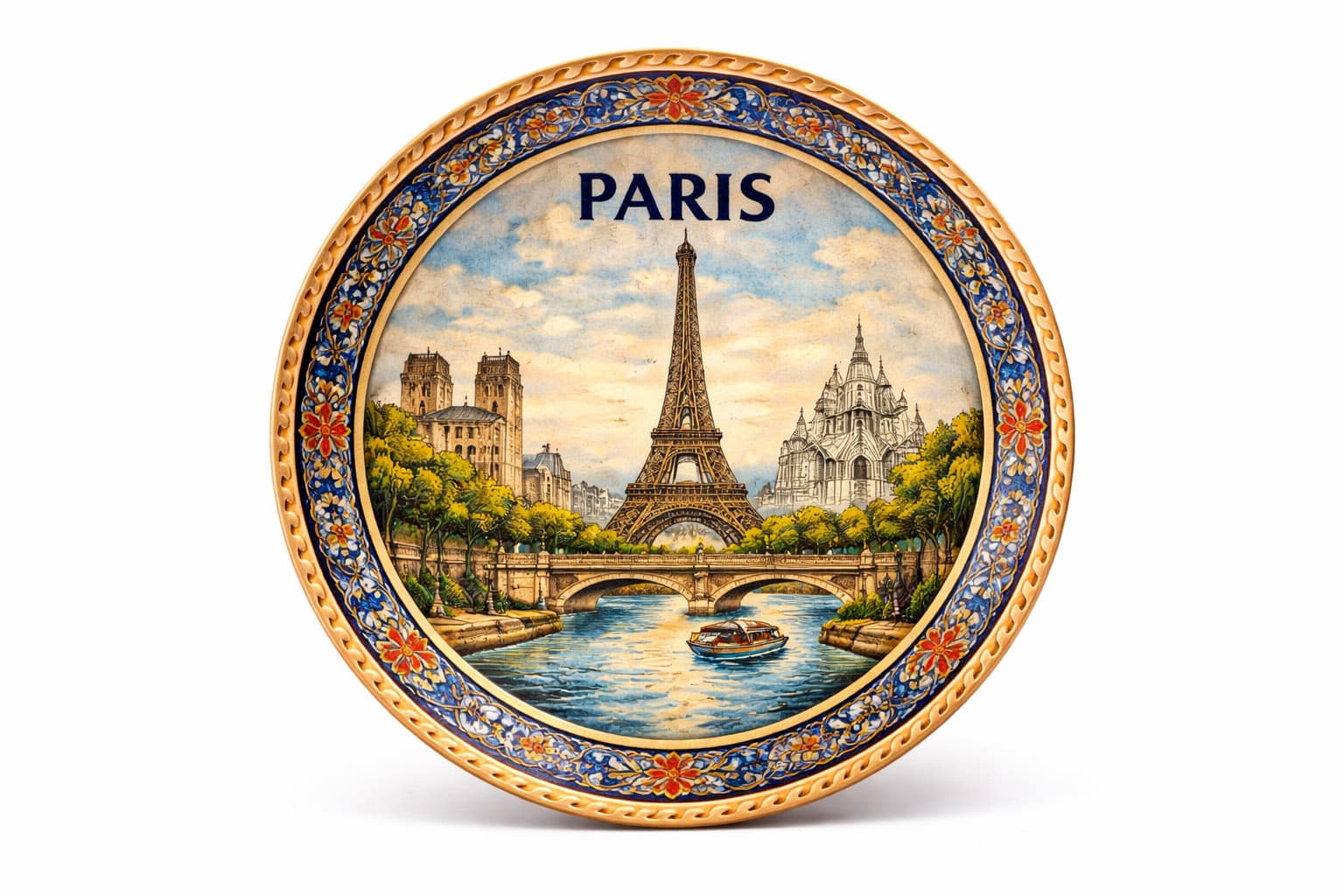 Paris İlhamı El Yapımı Bakır Duvar Süsü