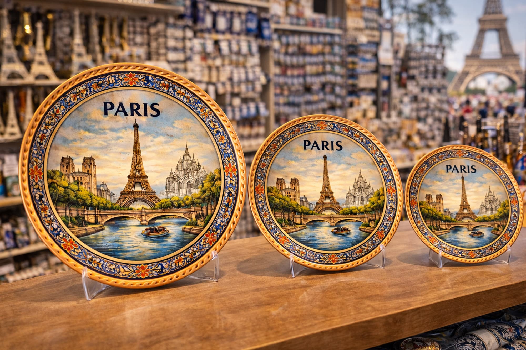 Paris İlhamı El Yapımı Bakır Duvar Süsü - 3